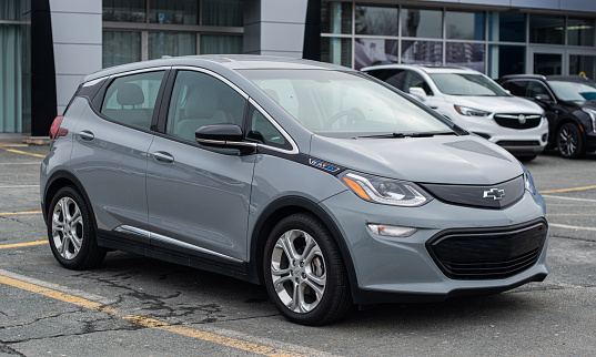 Dartmouth, Canada - January 10, 2021 - A 2021 Chevrolet Volt EV at a Chevrolet/GMC/Buick dealership.