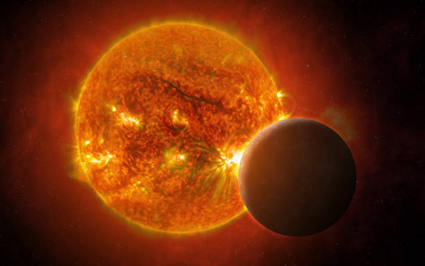 планета меркурий и солнце. - venus стоковые фото и изображения