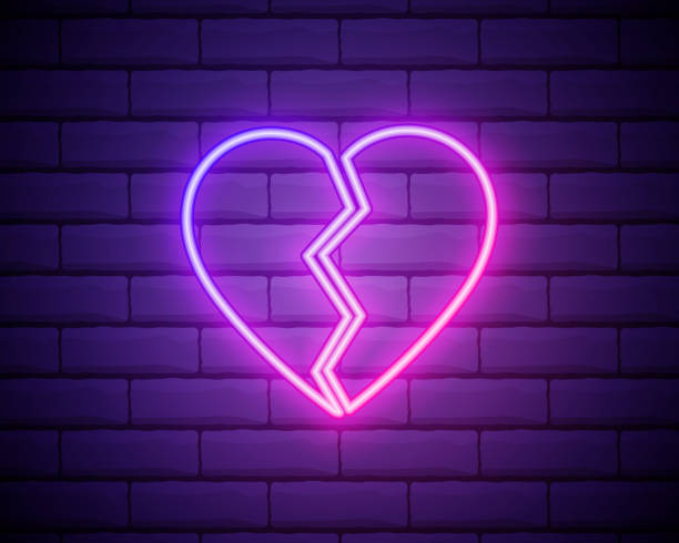 Broken Heart Neon Light Icon Heartbreak Glowing Sign Beak Up Vector  Isolated Illustration Stock Illustration - Download Image Now - iStock