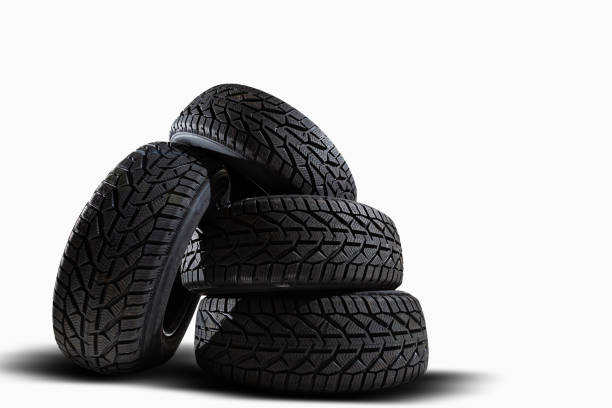 istock car tire on white background 1295846422