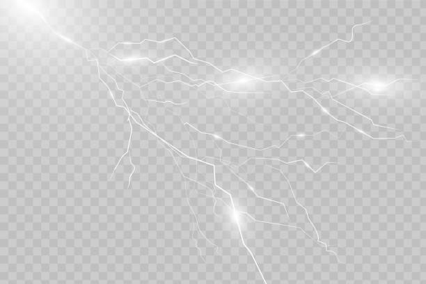 ilustrações, clipart, desenhos animados e ícones de conjunto de relâmpagos - lightning strike