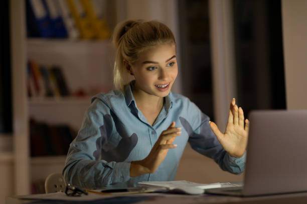 istock Woman in a video call at home 1295852487