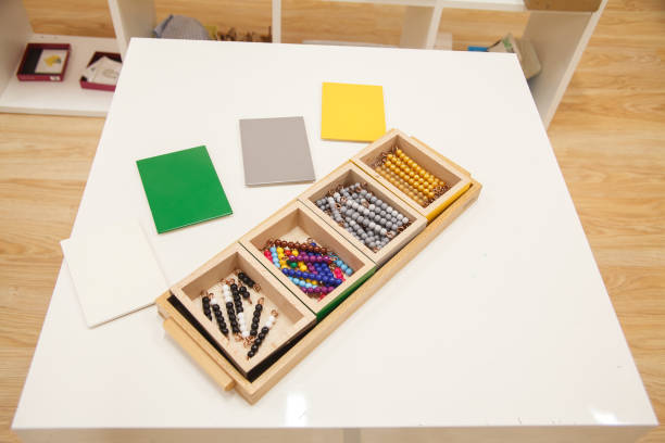 istock Wooden Box with Montessori Beads 1295853363