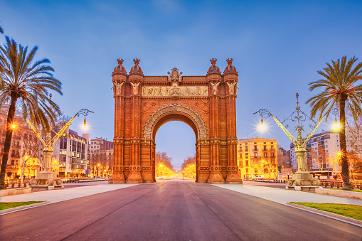Arc de Triomf in downtown Barcelona Spain triumphal arch