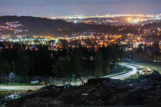 Langford Cityscape at Night stock photo