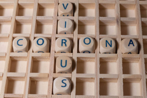 Wooden Letters Text Corona Virus