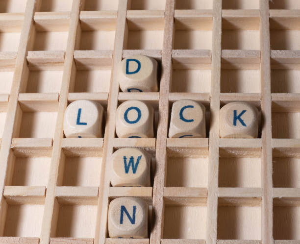 istock Wooden Letters Cluster Lock Down 1295865579