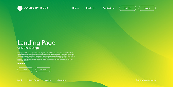 Abstract Modern Background with Vibrant Green Yellow Color Gradient for Website Landing Page, This Design is Suitable for Technology and Futuristic Themes.