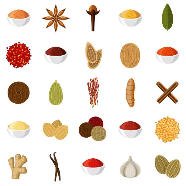 Vector illustration of Spices Icon Set