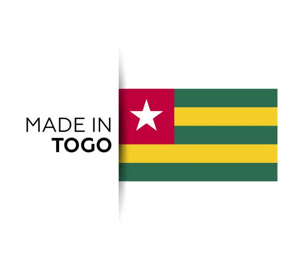Vector illustration of Made in the Togo label, product emblem. White isolated background-01.jpg