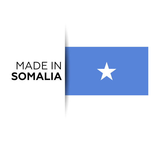 ilustraciones, imágenes clip art, dibujos animados e iconos de stock de hecho en la etiqueta de somalia, emblema del producto. fondo blanco aislado - himno nacional turco