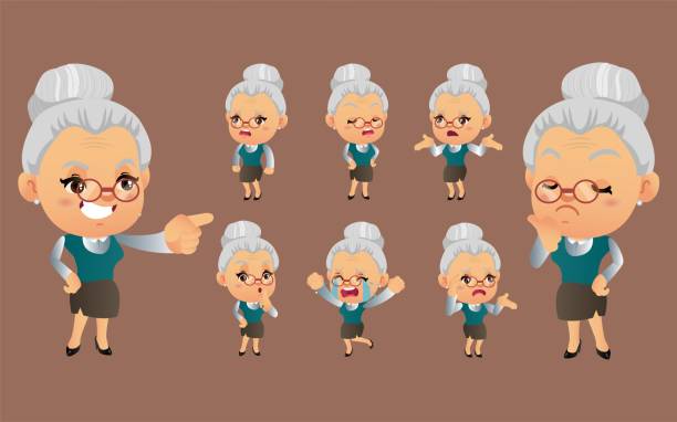 52 Grumpy Granny Illustrations & Clip Art - iStock | Angry grandma