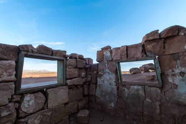 Inside hut view at Cliff Dwellers area near Page, Arizona Inside hut view at Cliff Dwellers area near Page, Arizona in Page, AZ, United States page arizona stock pictures, royalty-free photos & images