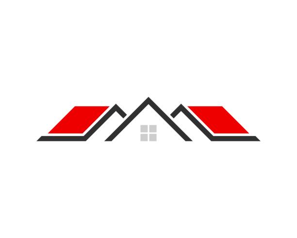 illustrations, cliparts, dessins animés et icônes de maison simple et moderne d’immobiliers avec le toit rouge - adventure business horizontal real estate