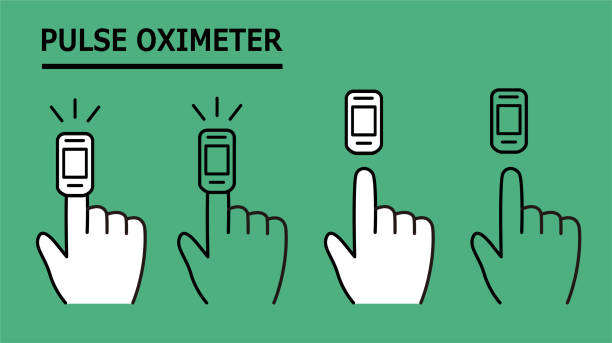 ilustrações, clipart, desenhos animados e ícones de ilustração vetorial do oxímetro de pulso. - pulse oxymeter