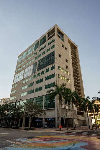 Low Angle View of Art Deco Building in Winter Park Florida