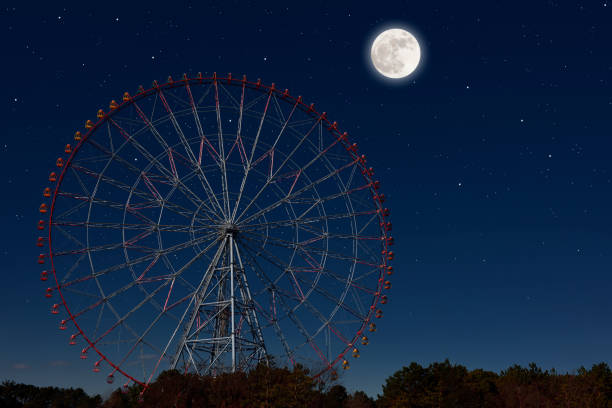 istock Full moon rising over the Ferris Wheel 1295896558