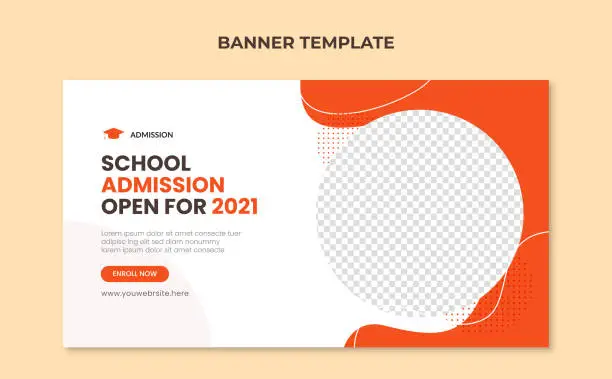 Vector illustration of School admission web banner template