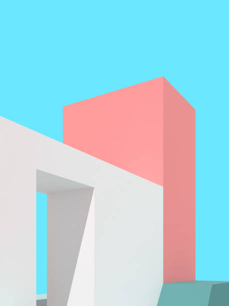 istock 3D illustration of abstract architecture background, Minimal architectural poster. 1295901886