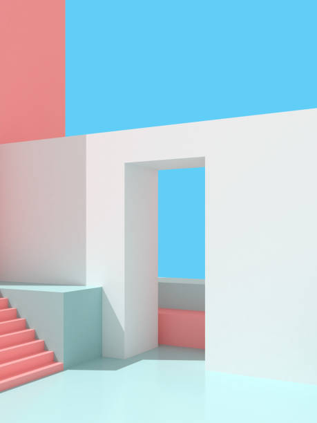 istock 3D illustration of abstract architecture background, Minimal architectural poster. 1295901887