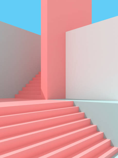 istock 3D illustration of abstract architecture background, Minimal architectural poster. 1295901888
