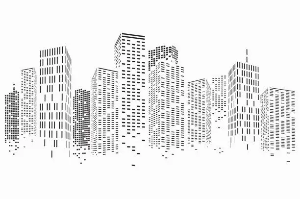 Vector illustration of Abstract City Scene buildings, illustration vector