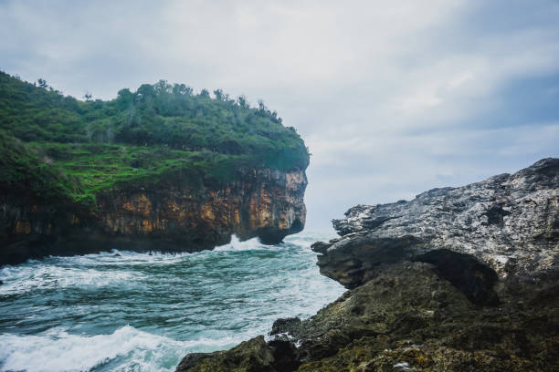 istock Indian Ocean coast in the south of Java island in Indonesia 1295910897