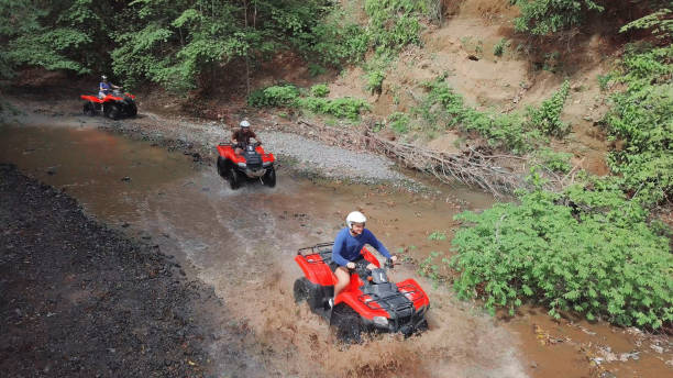 istock Driving off-road vehicles drone point of view 1295914719