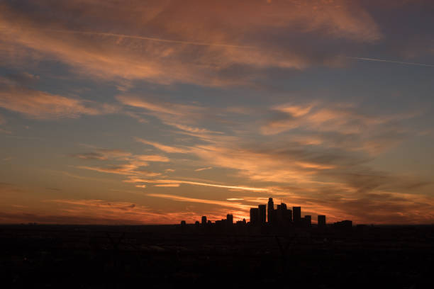 istock Sunset over Los Angeles City View 1295916006