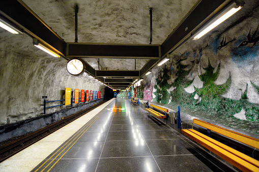The Stockholm metro (Subway or Tunnelbana) has been called the longest art gallery in the world