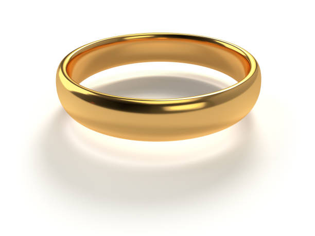 istock Wedding gold ring isolated on white background 1295922551
