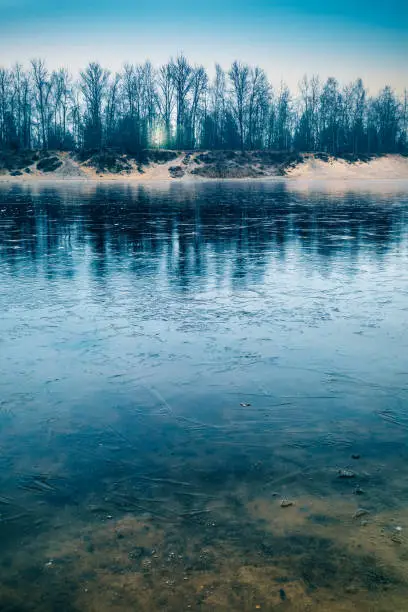 Photo of Frozen Lake Before Sunrise