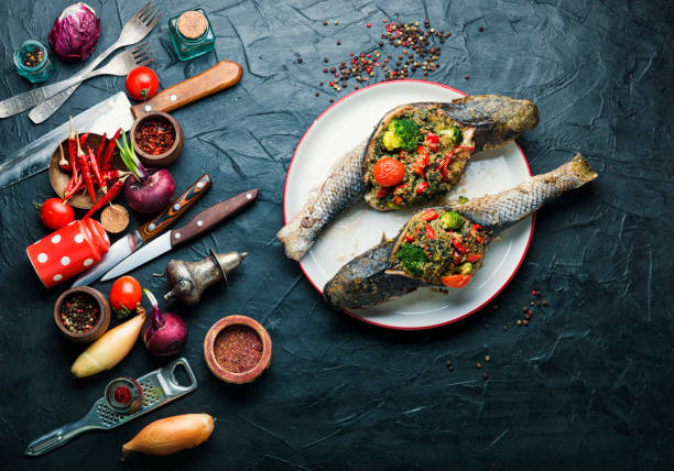 istock Tasty baked whole fish 1295932275