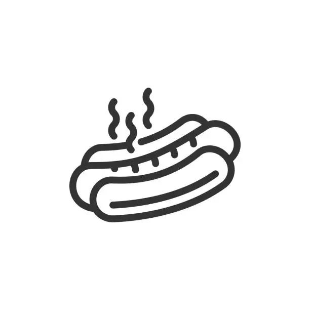 Vector illustration of Hot Dog Line Icon