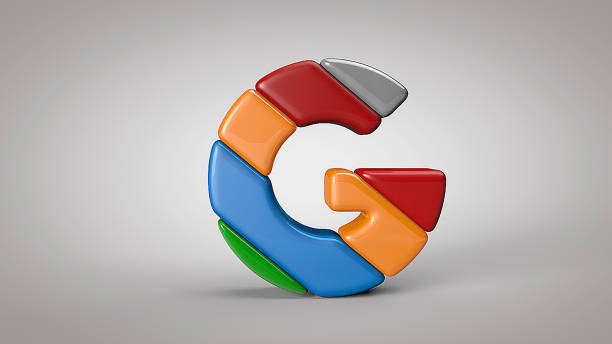 istock 3d render Striped Letter bubble plastic on white background letters g 1295942399