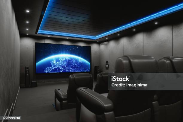 Home Cinema Room Stock Photo - Download Image Now - Entertainment Center, Movie Theater, Domestic Room