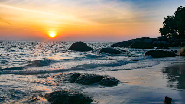 istock Golden Sunset at beach 1295944482