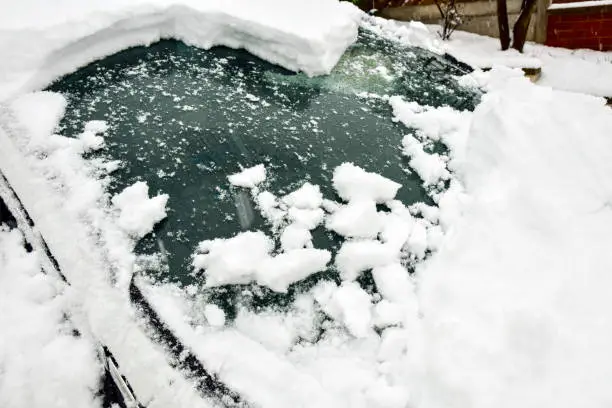 Photo of Snowstorm : Car covered in snow