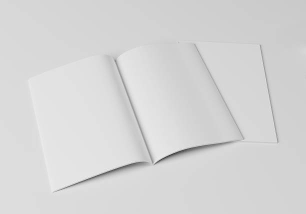 istock Blank magazine open in half with another magazine underneath 1295950846