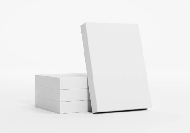 istock 4 softcover books with blank cover isolated. 3d Render 1295950908