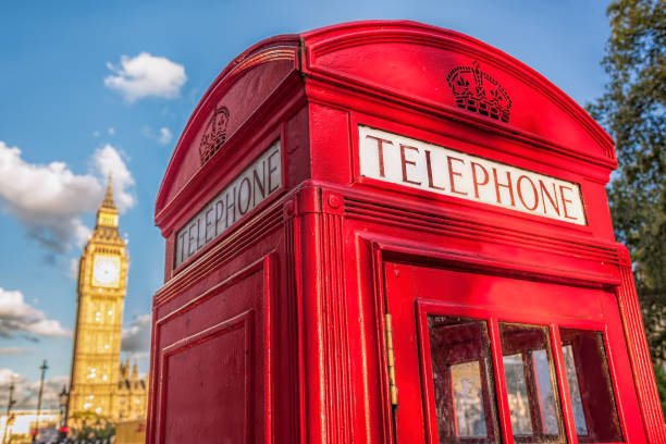 istock Big Ben with red phone booth in London, England, UK 1295957277