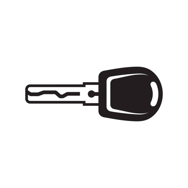 Car key black icon design. Automobile lock sign. Vector illustration. Car key black icon design. Automobile lock sign. Vector illustration. car key illustrations stock illustrations