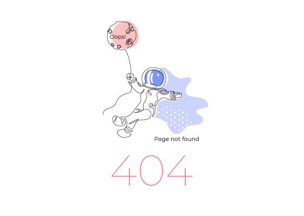 Page 404. Link to non-existent page. Astronavit flies on a balloon Page 404. Link to non-existent page. Astronavit flies on a balloon Continuous line. non gender figure stock illustrations