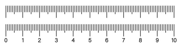 иллюстрация вектора масштаба правителя изолирована на белом фоне. символ линии измерения, знак. - inch stock illustrations