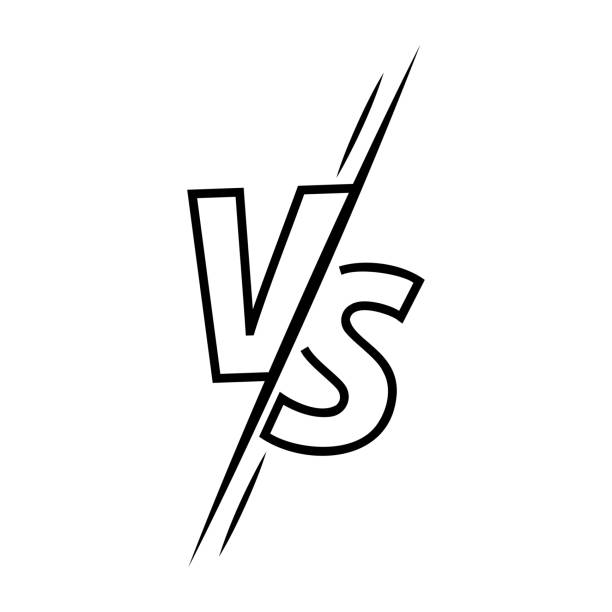 vs buchstaben mit liniensymbol auf weißem hintergrund. versus logo, symbol und hintergrund. - sports backgrounds audio stock-grafiken, -clipart, -cartoons und -symbole