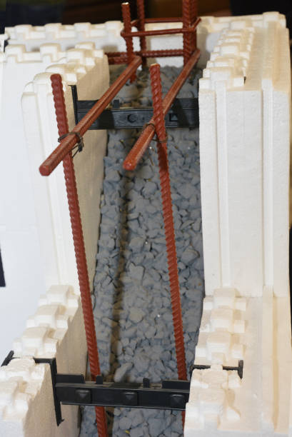 istock A close-up on innovative insulating concrete forms, ICF construction or cast-in-place concrete between two layers of polystyrene foam for an energy efficient house. 1295960434