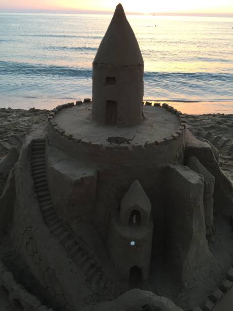 istock Sand castle on the sea in mostaganem 1295961612