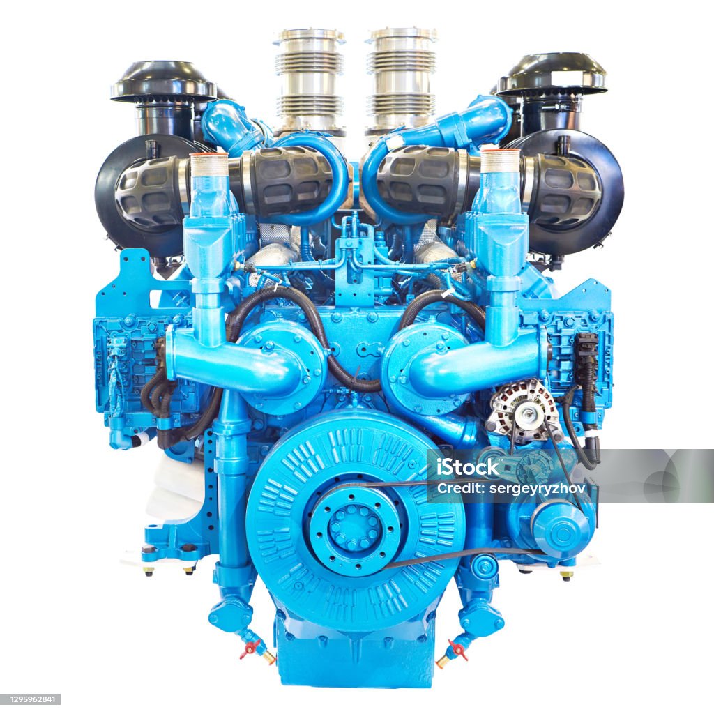 Diesel Engine Used In Diesel Engine For Industrial Use Isolated On White Stock Photo ...