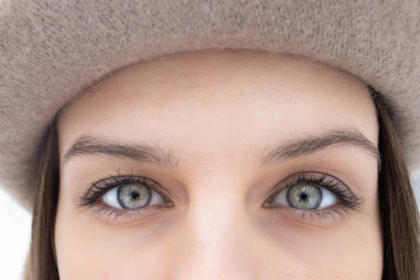 Female eye with long eyelashes
