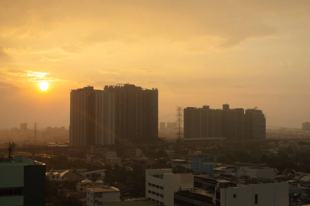 istock silhouette building under golden moment in evening 1295964944
